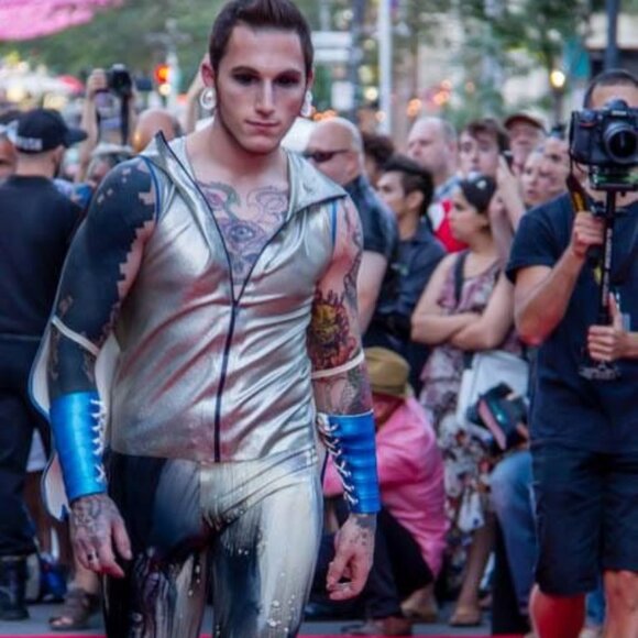 REAL LATEX DAWNAMATRIX Winged Hoodie Sz M - Picture 1 of 14